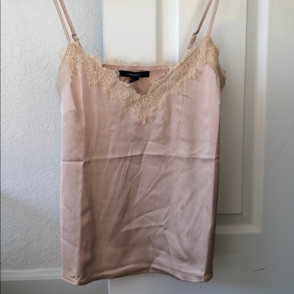 Beige Satin Top